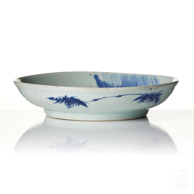 A blue and white dish, - 图2